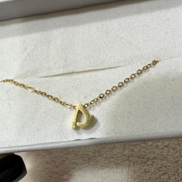 Mignon & Mignon Gold Plated Cursive βSβ Pendant Necklace 17.5β Chain NIB - Picture 1 of 2